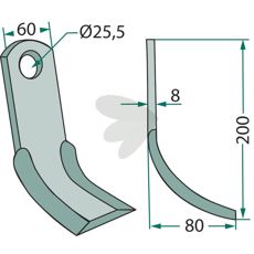 Y-hakke Vigolo for traktorer, hull 25,5mm, høy kvalitet og styrke.