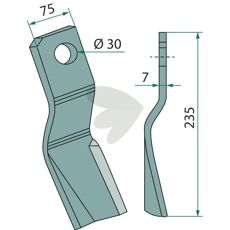 Slagkniv Votex 75x235mm, perfekt for presisjonsarbeid.