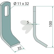 Votex slagkniv, hull 11x32mm, designet for ulike jordforhold.