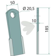 Slagkniv Zappator 20,5 mm, er klar for intensiv bruk i landbruk.