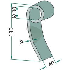 Slagkniv for Vigolo og Vogel & Noot med 30 mm hull, perfekt for slitesterke søk.