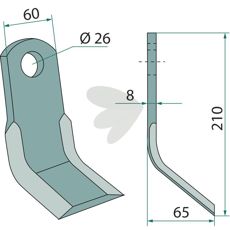 Y-slag Peruzzo med 26mm hull, utmerket for presisjon i landbruksklipping.