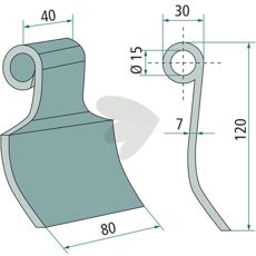 Slagkniv OMARV med 15mm hull, ideell for å håndtere tøffe skjærejobber.