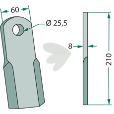 Rett kniv designet for Maschio, perfekt for jordbearbeiding med holdbarhet.