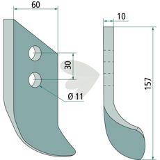 Kniv for grøftfres, kompatibel med Dondi, perfekt for effektive framsteg.