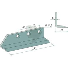 Kniv S/65 A for dreneringsfres, sikker og pålitelig for utendørs bruk.