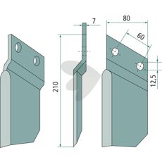 Kniv til DMR 25/45 grøftfres, designet for effektiv graving.