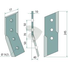 Effektiv kniv for grøftfres, kompatibel med AFR/2 og AFR/4R.