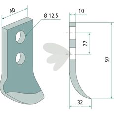 Kniv for flere AFR-grøftfrese, sikrer høy kvalitet ved graving.