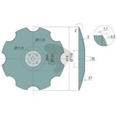 Skive for spor, A72361, en viktig del for effektiv traktoranvendelse.