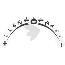 Dekal med +5 ... 0 ... 5, artikkelnummer 10226073, for enkel avlesning.