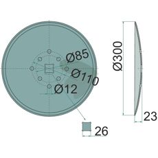 Kvalitetstallerken Ø 300 X 3 mm, utmerket for landbruksutstyr.