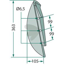 Såskjær 363mm, høy kvalitet for effektiv såing fra Kverneland.