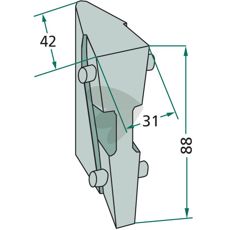 Skjærkile for produsenter som Kongskilde og Becker, kompakte mål.
