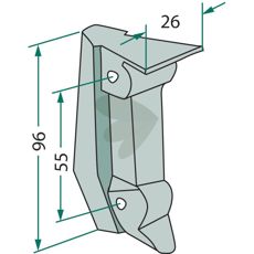 Skjærkile med mål 26x96mm, egnet for Kongskilde og Becker maskiner.