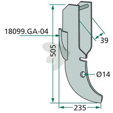 Gaspardo såskjær med lengde 39x505mm, optimalisert for store felt.