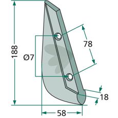 Isaria såskjær 18X188mm, tilpasset for ulike avlinger og jordforhold.