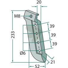 Såskjær Isaria 21X233mm, designet for flere typer frø.