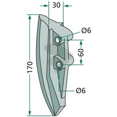 Monosem såskjær 30X170mm, for effektiv og presis såing.