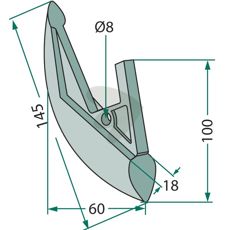 Kongskilde såskjær 18X145mm, perfekt for ulike frøtyper.