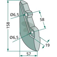 Såskjær for Reform og andre, 158mm med 6,5mm hull.