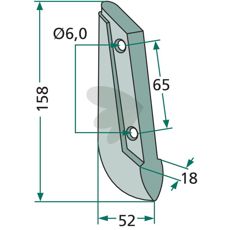 Såskjær 18X158mm for Saxonia med 6mm hull, høy kvalitet.