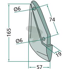 Såskjær 165mm med 6mm hull, beregnet for Rabe og Sulky.