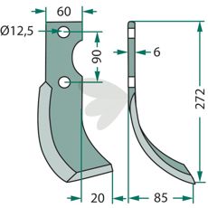 Holdbar jordfreskniv for Ferrari og Adriatica med 90mm cc.