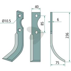 Adriatica jordfreskniv 85mm, perfekt for å bryte opp hard jord.