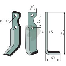 RL303-304 jordfreserkniv, effektiv ved jordbearbeiding.