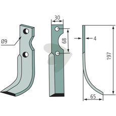 Grillo Pinza jordfreskniv, c-c 68mm, sikrer nøyaktig og kraftfull jordbearbeiding.