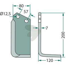 Breviglieri jordfreskniv c-c 57mm, ideell for intensiv jordbearbeiding.