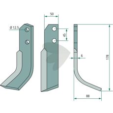 Carraro jordfreskniv for Antonio, c-c 45mm, hull 12,5mm, ideell for feltarbeid.