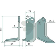 Carraro jordfreskniv for Antonio, c-c 54mm, hull 14,5mm, ideell for feltbearbeiding.