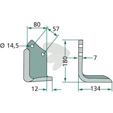 Celli jordfreskniv med c-c 57mm og hull 14,5mm, optimal for jordfresing.