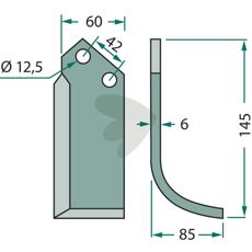 M.E.A.A.T. jordfreskniv med c-c 42mm og hull 12,5mm for effektiv og holdbar bruk.
