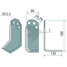 Jordfreskniv fra Agritalia og Carraro med c-c 34mm og hull 12,5mm for holdbarhet.