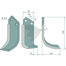 Jordfreskniv Dondi c-c 54mm, ideell for tung jordbearbeiding.