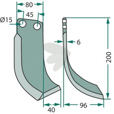 Jordfreskniv Eberhardt 45mm c-c, perfekt for bearbeiding av jorden.