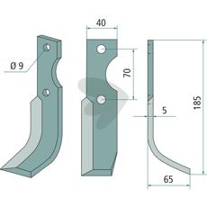Kraftig jordfreskniv for Fort, c-c 70mm og 9mm hull, ideell for intensiv jordbearbeiding.