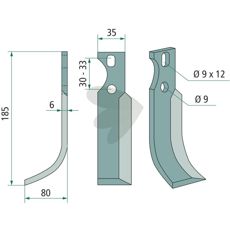 Jordfreskniv Goldoni, passer modeller 2070 og 2071, perfekt for jordbearbeiding.