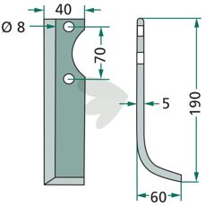 Jordfreserkniv Gutbrod c-c 70mm, utformet for å takle tøffe arbeidsforhold.