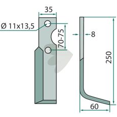Rotorblad Simon, 250mm høy, utmerket for effektiv bearbeiding av mark.
