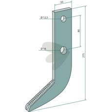 Freskrok med hardmetallbelegg, 275x50x16/12,5, for holdbarhet og skjærekraft.