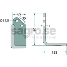 Jordfreserkniv Krone c-c 35mm med hull 14,5mm, perfekt for effektiv jordbearbeiding.