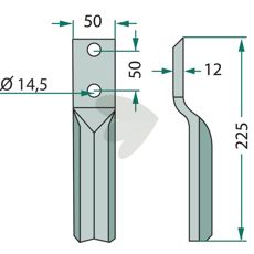 Rotorharvtann Krone med c-c 50mm og hull 14,5mm, ideell for nøyaktig jordbearbeiding.