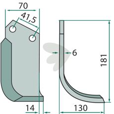 Jordfreskniv for Kuhn (Huard) og flere, K1620010, perfekt for beste jordbearbeiding.