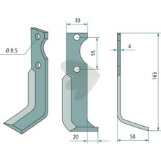 Allsidig jordfreskniv 4x8, 5x30, perfekt for varierende markforhold og pløying.