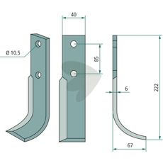 Jordfreskniv 6x10, 5x40 ideell for profesjonell bruk i hager.