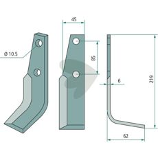 Jordfreskniv MAB/Bocchini c-c 85mm, laget for holdbar tilgang i jord.